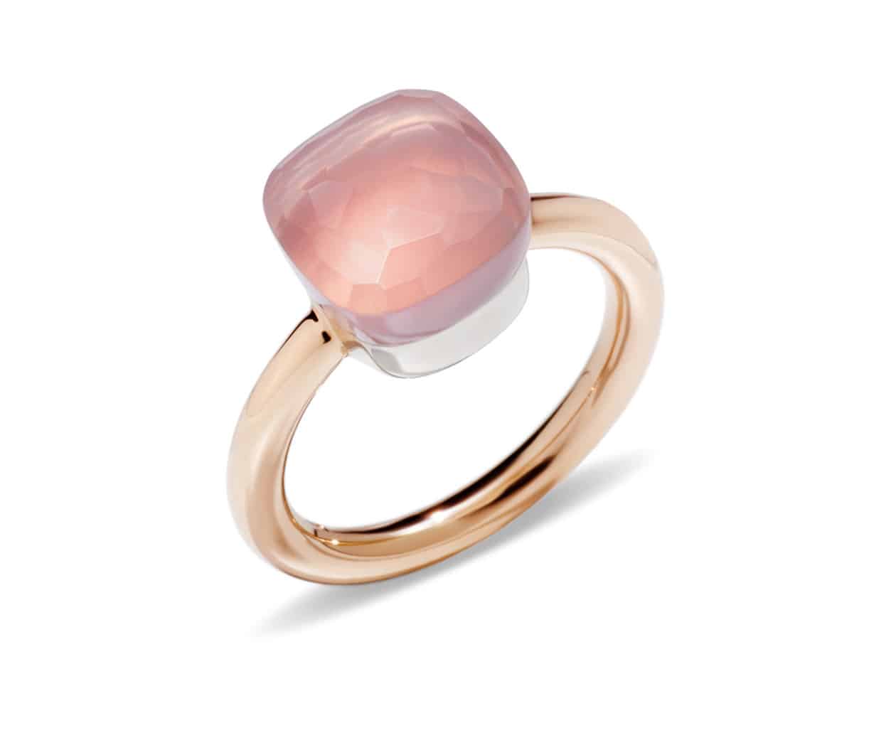 Pomellato Nudo Nudo Classic pink quartz ring PAA1100O6000000QR Flatlay