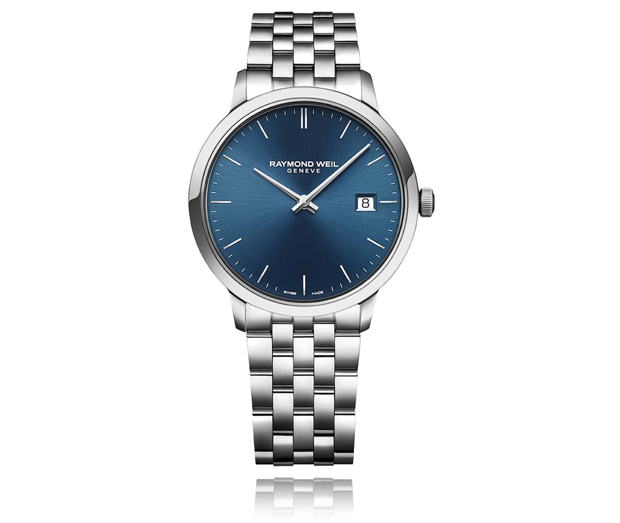 Raymond Weil Toccata Toccata Mens Classic Steel Blue Dial Quartz Watch 5485 ST 50001 Flatlay