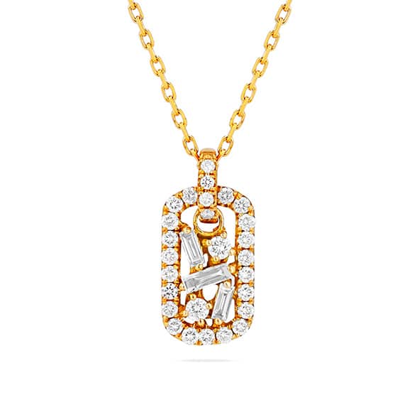SuzanneKalan Fireworks 18K Yellow Gold Baby Dog Tag Necklace BAP581 YG technical specifications