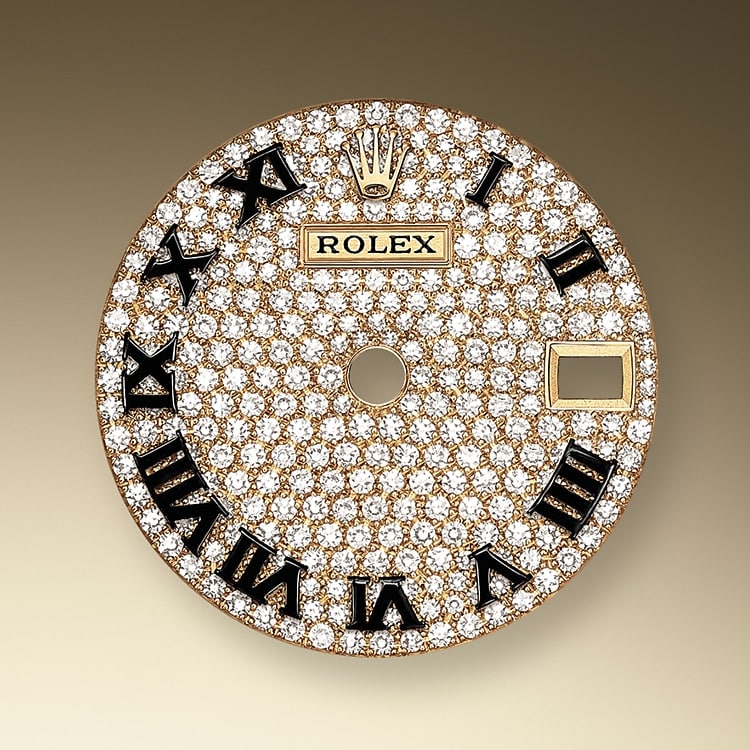 diamond paved dial yellow gold and diamonds 51207 y 28