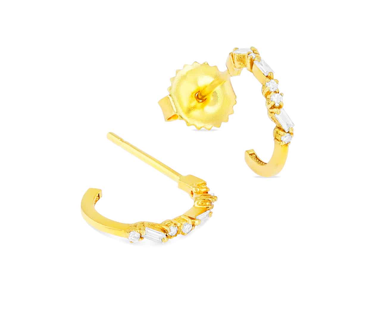 SuzanneKalan Fireworks 18K Yellow Gold diamond earrings BAE415 YG flatlay