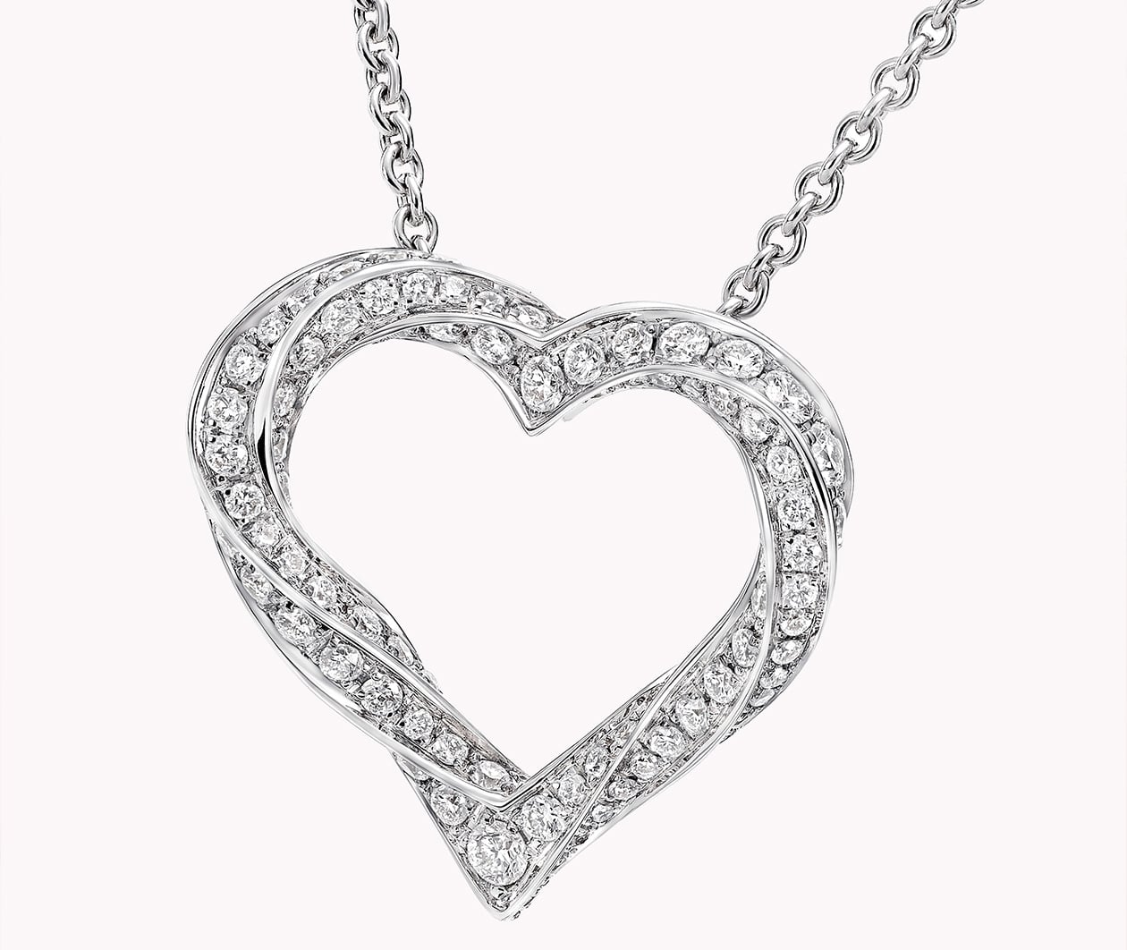 Graff Spiral Spiral Heart Silhouette Pave Diamond Pendant RGP691 Carousel 2