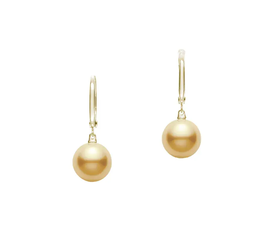 Golden South Sea Cultured Pearl Drop Earrings - Kennedy