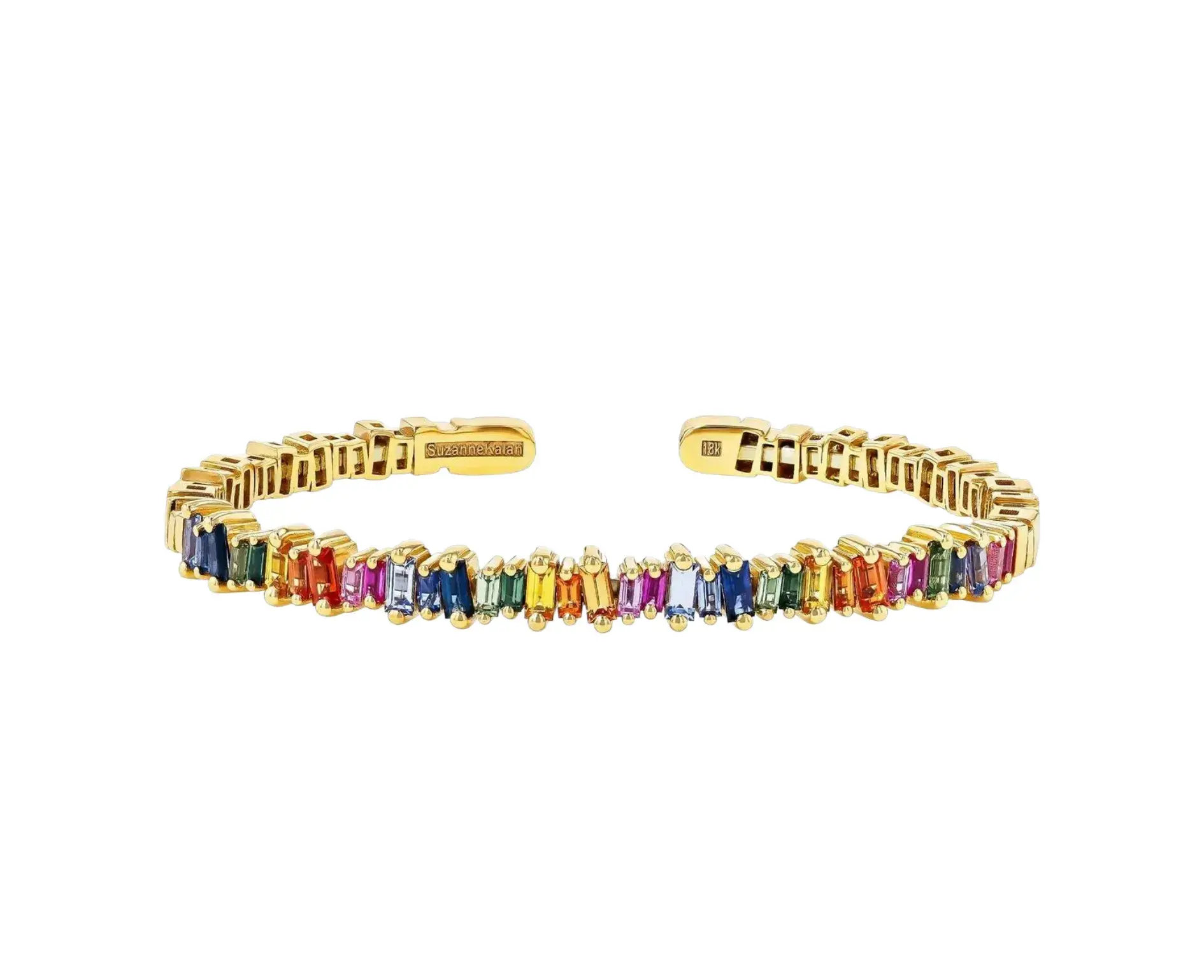 Multi Color Sapphire Bracelet - Round 8.45 Ct. - 18K White Gold #J8711
