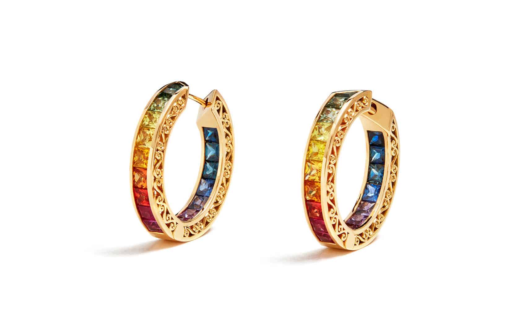 Dolce & Gabbana rainbow hoop earrings